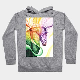 Colorful Zebra Watercolor Hoodie